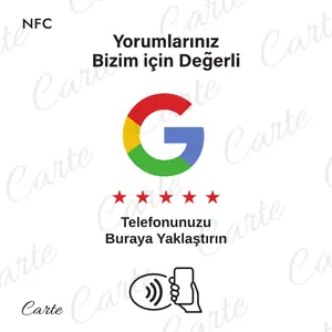 Google yorum kartı, 'Yorumlarınız Bizim için Değerli'