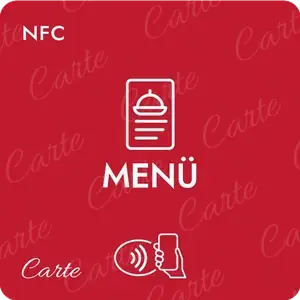 Kırmızı NFC menü kartı
